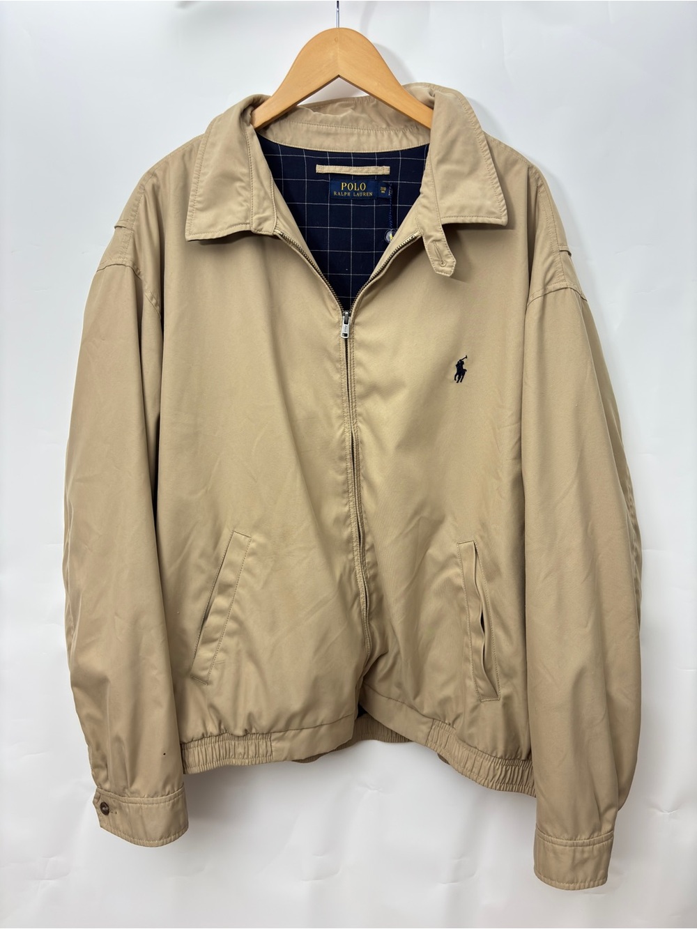 Men’s Ralph Lauren Big & Tall Beige Lightweight Jacket with Navy Pony 3X XXXL